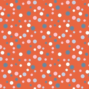 Random blue, pink and white polka dots - Medium scale