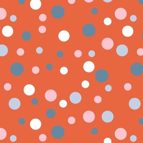 Random blue, pink and white polka dots - Large scale