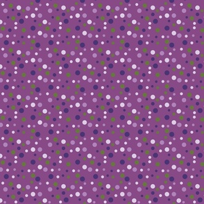 Random purple and green polka dots - Small scale