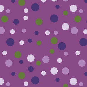 Random purple and green polka dots - Medium scale