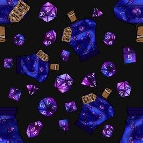 Galaxy Dice Potion Bottle