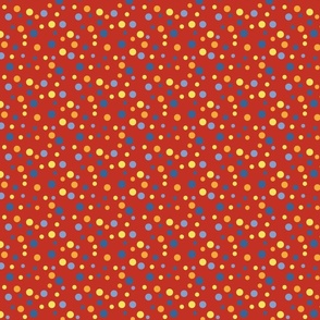 Random yellow, blue, and orange polka dots - Small scale