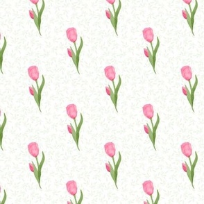 Medium Simple Tulips Pink on White