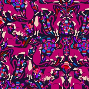 Otomi Cats – Fuchsia