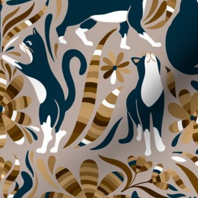Otomi Cats – Teal & Brown