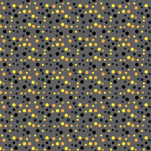 Random yellow, orange and black polka dots - Small scale