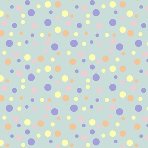 Random pink, yellow and purple polka dots - Medium scale