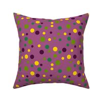 Random yellow, green and purple polka dots  - Medium scale