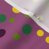 Random yellow, green and purple polka dots  - Medium scale