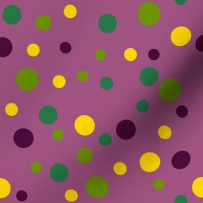 Random yellow, green and purple polka dots  - Medium scale