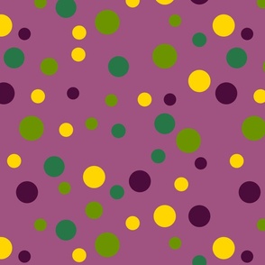 Random yellow, green and purple polka dots  - Large scale