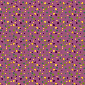 Random yellow, green and purple polka dots  - Small scale