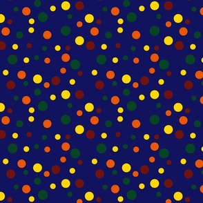 Random red, yellow and green polka dots - Medium scale