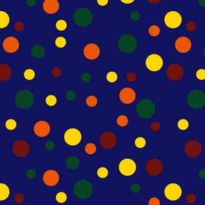 Random red, yellow and green polka dots - Large scale