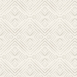 Beige Watercolor Geometric Ethnical Line Art Seamless Pattern.