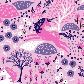 unicorn forest pink large scale