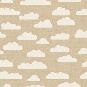 Clouds Tan Linen