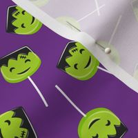 Halloween Frankenstein lollipops - Frankenstein's monster - lime/purple - LAD22