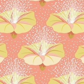 Funky Boho Print Novelty - coral and yellow