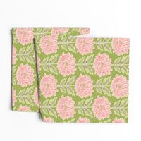 Quirky Large Floral Maximalist Flowers - lime