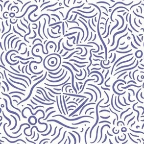 Purple Line Art Pattern