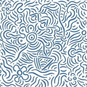 Blue Line Art Pattern