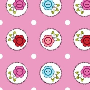 Sewing - Flowers - Buttons - Haberdashery - Safety Pins - Craft - Pink 