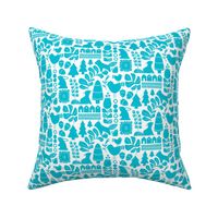 Scandinavian forest in turquoise on a white background-Medium Scale-Mariana Valladares