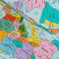 Europe Map Print Pastel 13”x9” repeat 