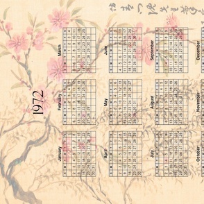 1972 Calendar - Cherry Blossoms