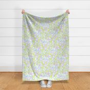Eden retro flower power lilac purple lime green blue white Large Scale by Jac Slade