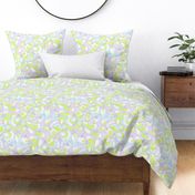 Eden retro flower power lilac purple lime green blue white Large Scale by Jac Slade