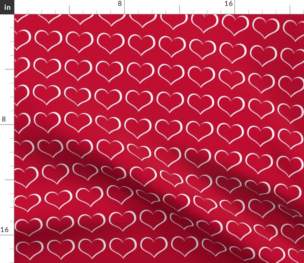 Hearts  red and white 1.75 inch