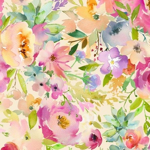 Flower Party - bright watercolor floral