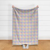 Rainbow Watercolor Plaid (medium) || colorful picnic blanket summer gingham geometric square grid