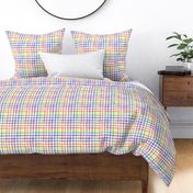 Rainbow Watercolor Plaid (medium) || colorful picnic blanket summer gingham geometric square grid