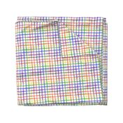 Rainbow Watercolor Plaid (medium) || colorful picnic blanket summer gingham geometric square grid