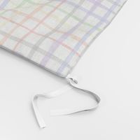 Rainbow Watercolor Plaid (medium) || colorful picnic blanket summer gingham geometric square grid