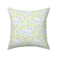 Eden retro flower power lilac purple lime green blue white Small Scale by Jac Slade