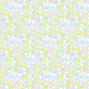 Eden retro flower power lilac purple lime green blue white Small Scale by Jac Slade