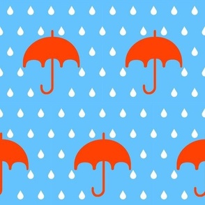 Raindrops and umbrella