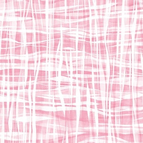 Sweet Pale Cotton Candy Pink Wavy Hand-Painted Gouache Checkered