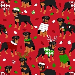 Christmas Rottweiler Red