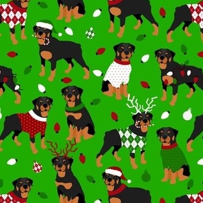 Christmas Rottweiler Green