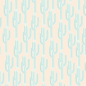 PRETTY CACTI mint on dusty pink base