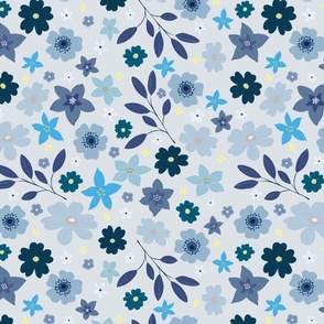 Light blue floral pattern