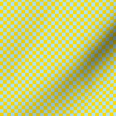 Quarter Inch Checks in Aqua and Yellow