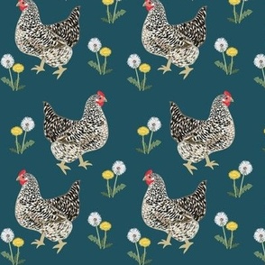 The Chickens & The Dandelions in Navy