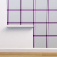 3 color windowpane black and neon pink on white
