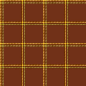 3 color windowpane plaid 70s yellow and green on brown